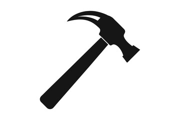 Hammer silhouette vector illustration on white background
