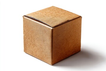 Cubic Cardboard Box: A Minimalist Brown Packaging Study