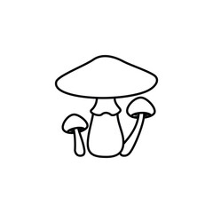Hand drawn Mushroom Outline Illustration