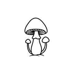 Hand drawn Mushroom Outline Illustration