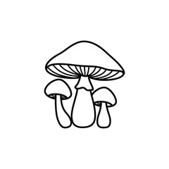Hand drawn Mushroom Outline Illustration