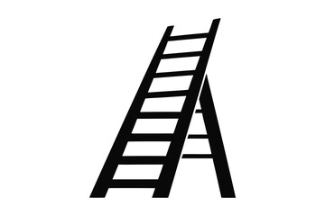ladder to success silhouette vector illustration on white background