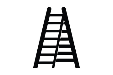 ladder to success silhouette vector illustration on white background