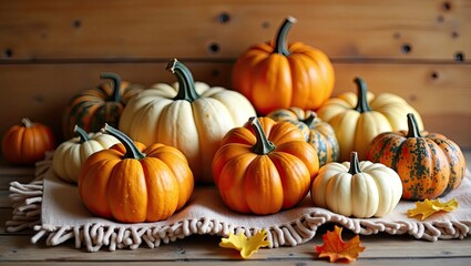 Obraz premium pumpkins and gourds