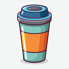 Thermal travel cup vector.