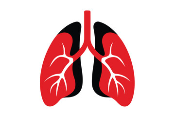 Lung organ vector illustration on white background