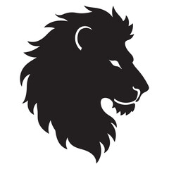 Lion head  silhouette vector  with white background. illustration eps 10