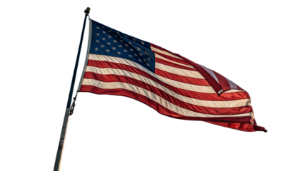 american flag isolated on white