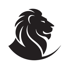 Lion head  silhouette vector  with white background. illustration eps 10