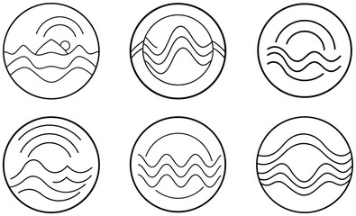 Abstract Line Art Wave Designs