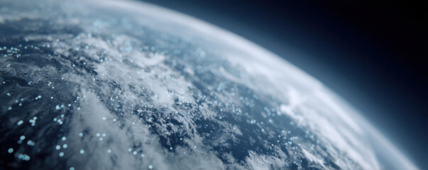 digital interface overlays Earth, highlighting environmental data