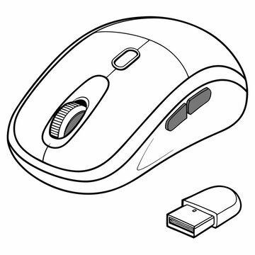 wireless computer mouse outline clip art preview