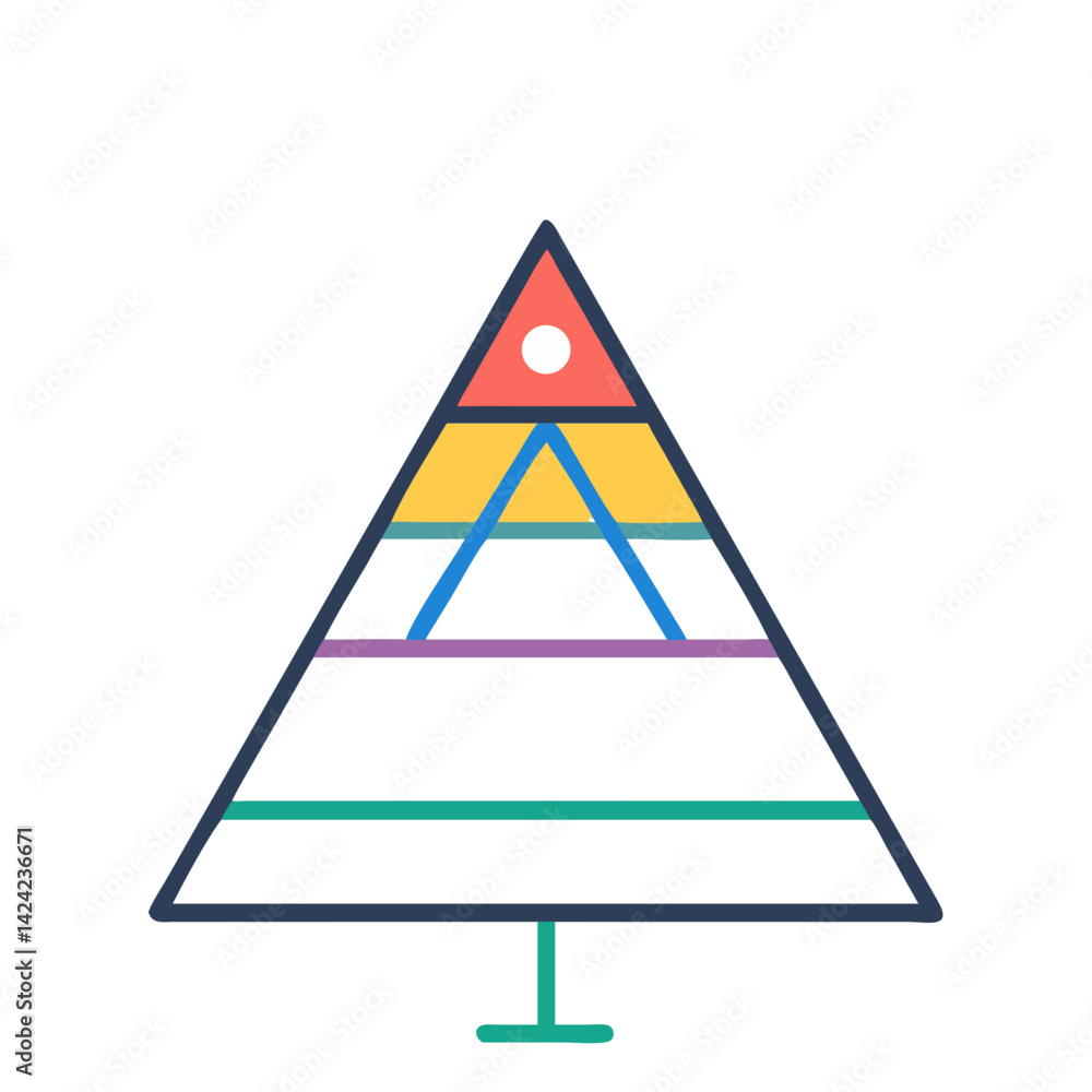 Aufkleber pyramid diagram icon representing hierarchical structure and organizational levels