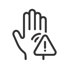 Fototapeta premium Raised Hand Icon Representing Caution or Assistance Request