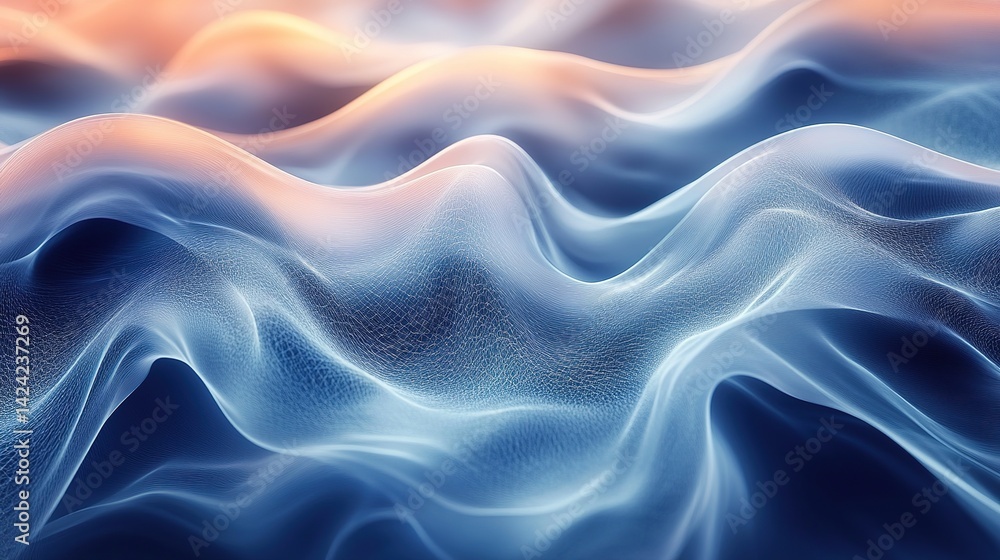 Poster abstract wavy textured surface with gradient colors. dynamic and flowing shapes