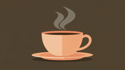 Obraz premium Cup of steaming coffee