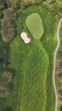 golf course hole sport aerial view photography above background