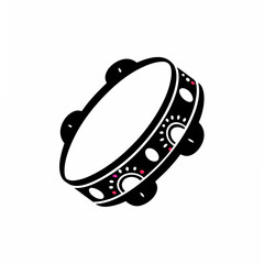 creative Silhouette Tambourine Icon Vector Illustration 
