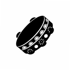 creative Silhouette Tambourine Icon Vector Illustration 
