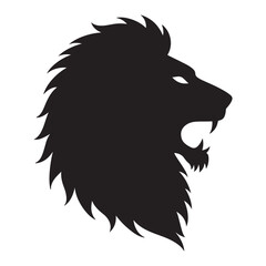Lion head and face silhouette vector on a  white background. illustration eps 10
