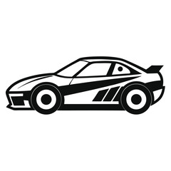 Naklejka premium race car shilhotee vector isolated on white background