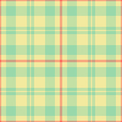 Delightful pastel plaid pattern in soft yellow, mint green, and coral.  Perfect for springsummer designs, textiles, or website backgrounds.  Evokes feelings of freshness and optimism.