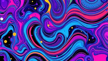 Fototapeta premium vector illustration of art painting wave in colorful background 