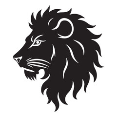Fototapeta premium Lion head and face silhouette vector on a white background. illustration eps 10