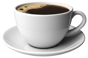 Obraz premium A cup of coffee on a saucer, transparent background png