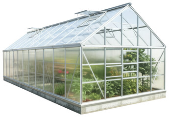 Obraz premium Modern Greenhouse with Plants Inside, transparent background png