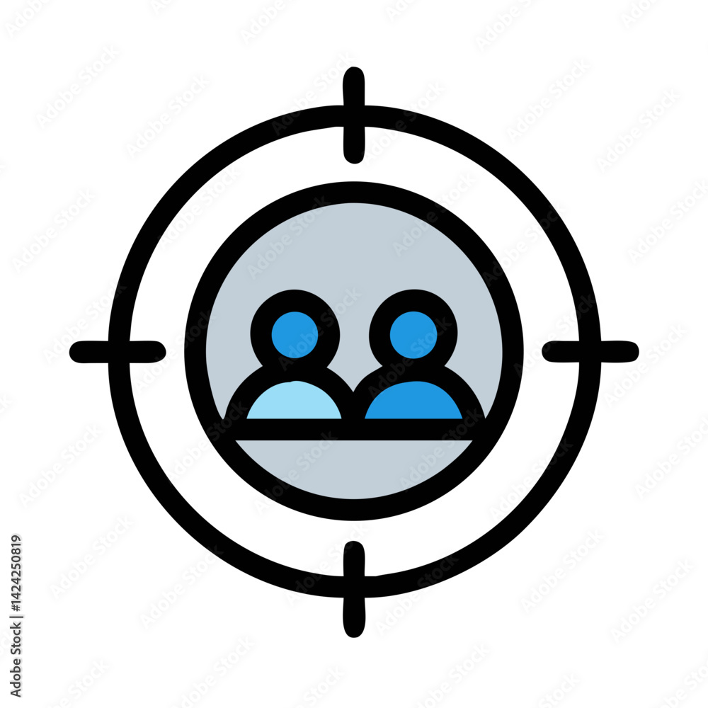 Aufkleber target with user icon representing audience targeting and marketing focus