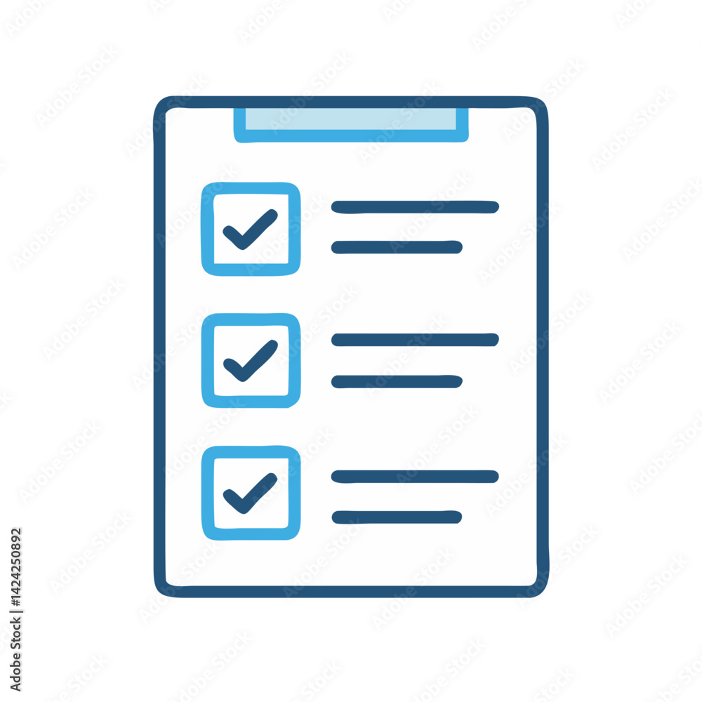 Aufkleber task list with checkmarks icon representing completed tasks and productivity management