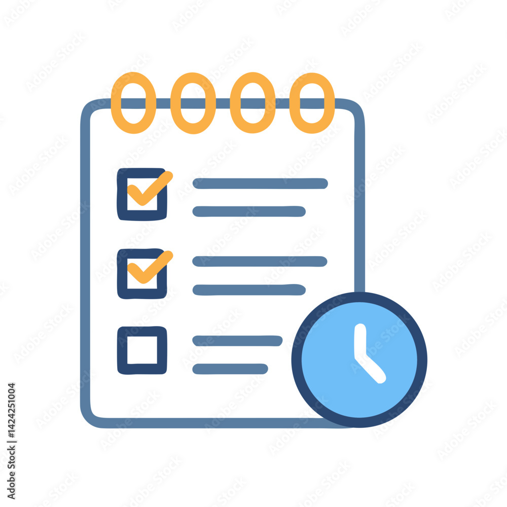 Aufkleber task tracker notepad icon representing to-do list and productivity planner