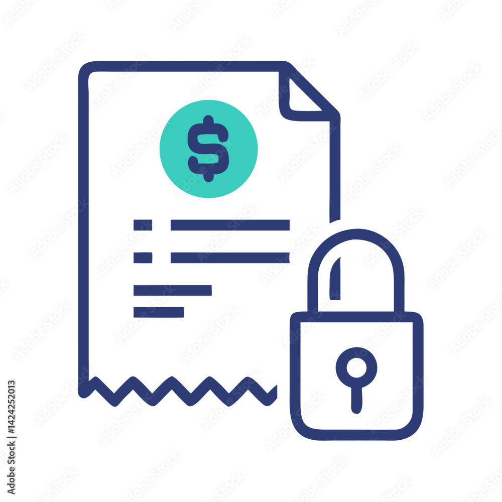 Poster Unlocked Invoice Icon Representing Secure Payment Authorization