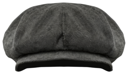 Gray fabric newsboy cap, transparent background png