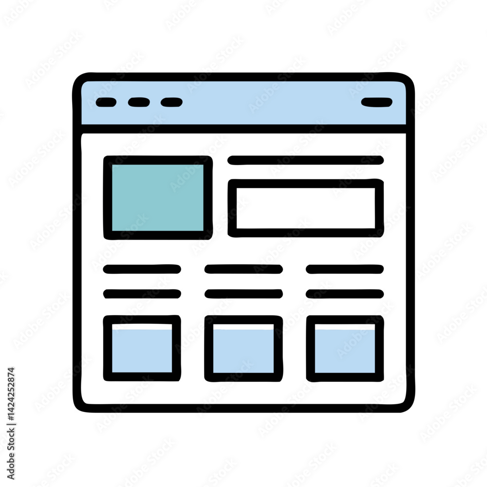 Poster Website Layout Icon Representing Web Design Interface