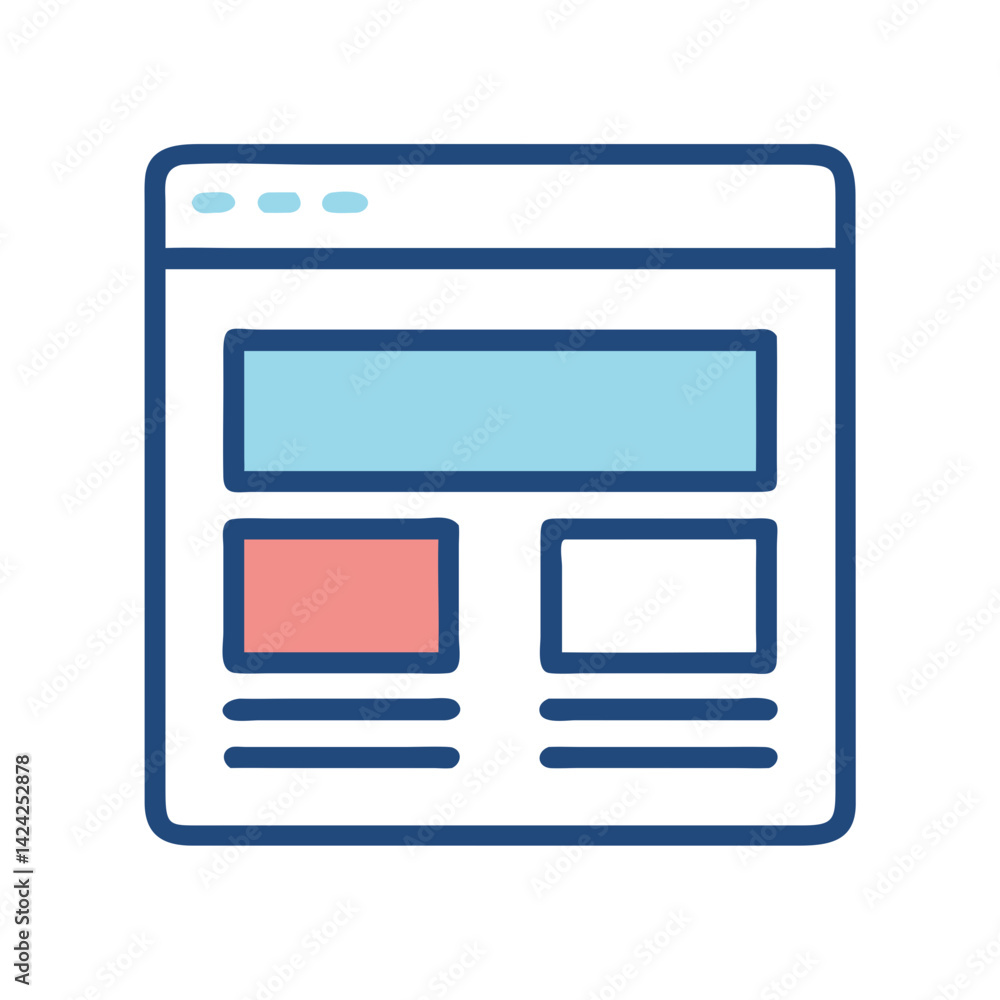 Poster Website Layout Icon Representing Web Design Interface