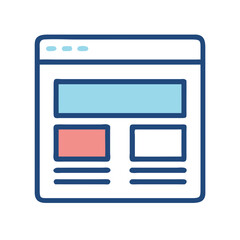 Website Layout Icon Representing Web Design Interface