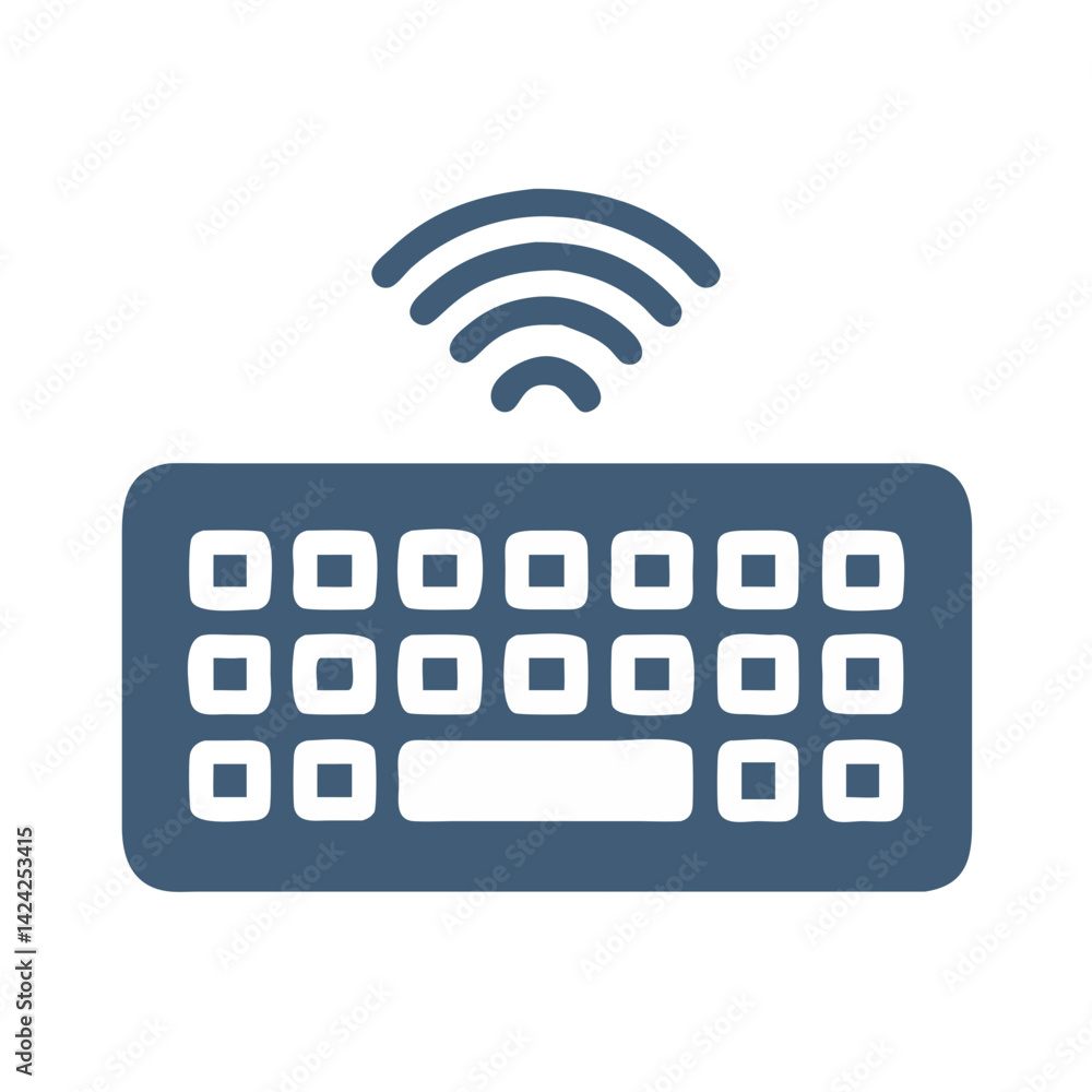 Aufkleber Wireless Keyboard Icon Representing Computer Input Device