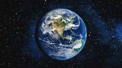 Obraz premium Planet Earth Space Cosmos Galaxy Globe North America Clouds Blue Planet