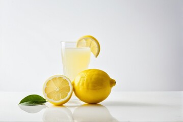Fresh Lemonade in Glass with Lemon Slices – Refreshing Drink for Summer, Hydration, and Natural Citrus Flavor Concepts