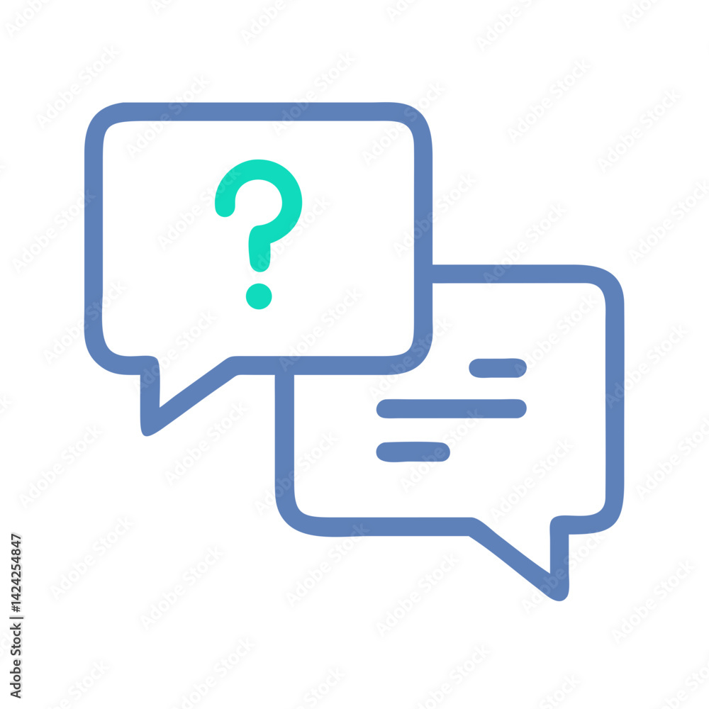 Aufkleber chat bubbles with question icon representing live inquiry support