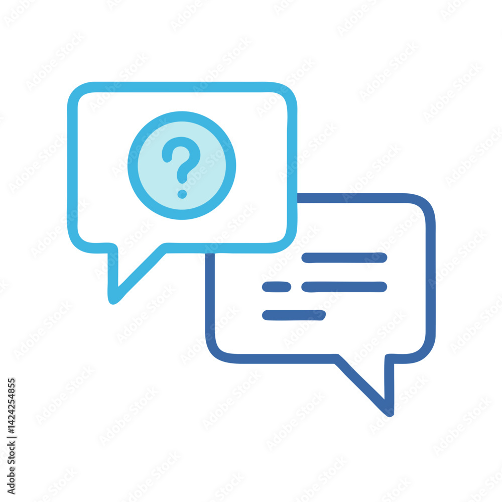 Aufkleber chat bubbles with question icon representing live inquiry support