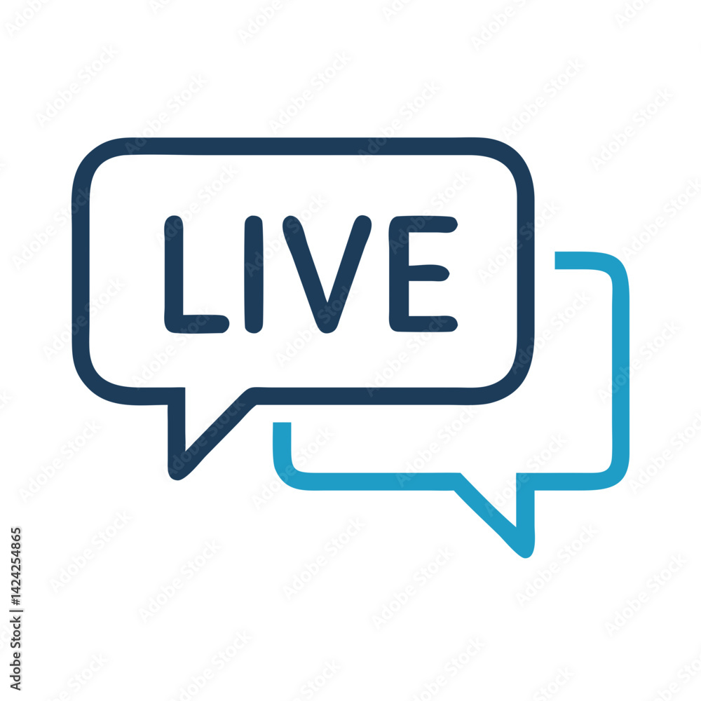 Aufkleber chat conversation icon representing live text support