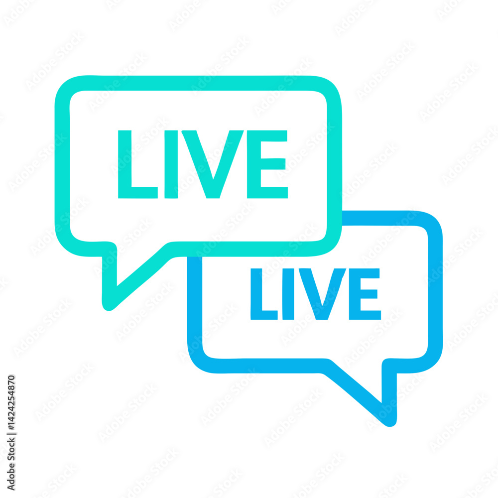 Aufkleber chat conversation icon representing live text support