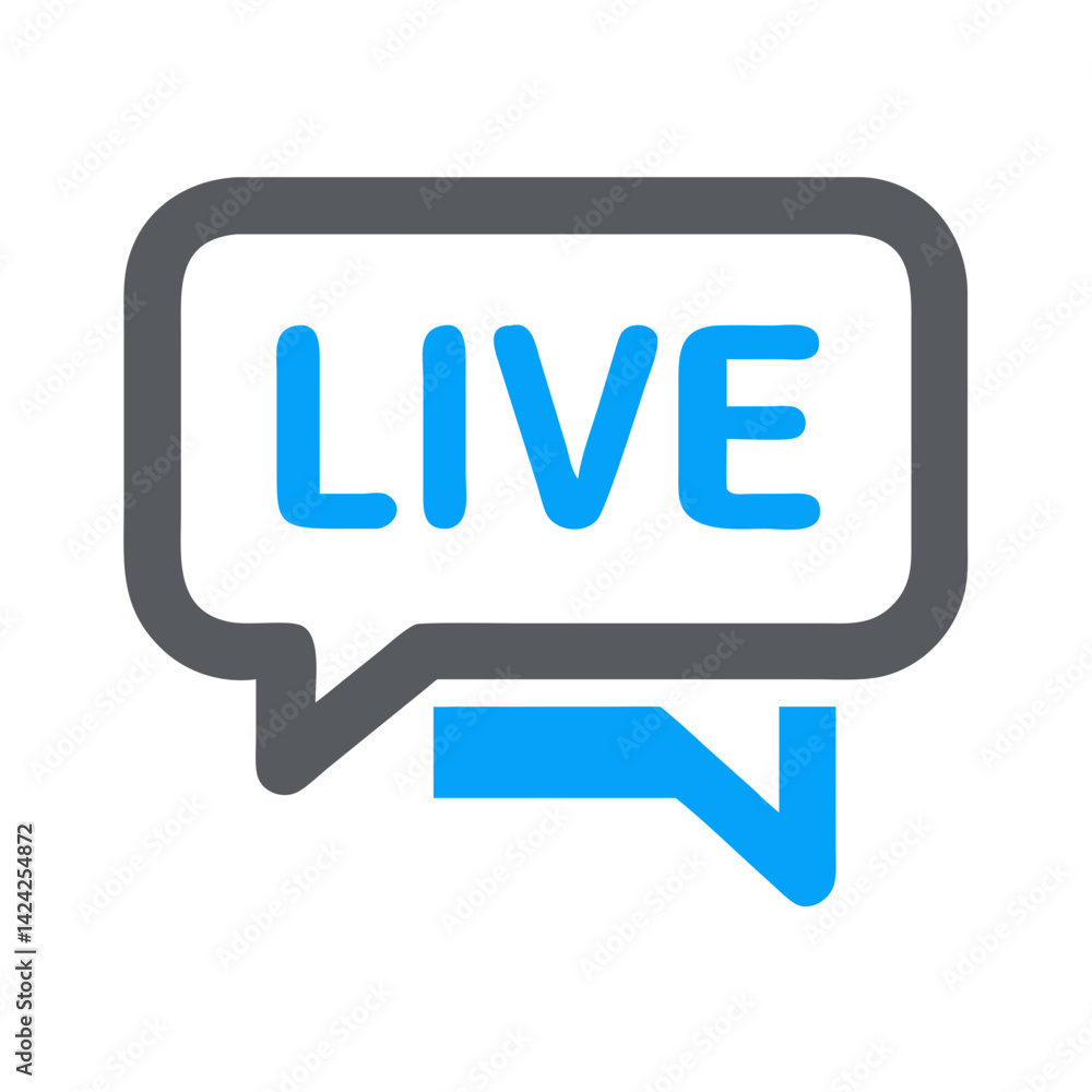 Poster Chat Conversation Icon Representing Live Text Support