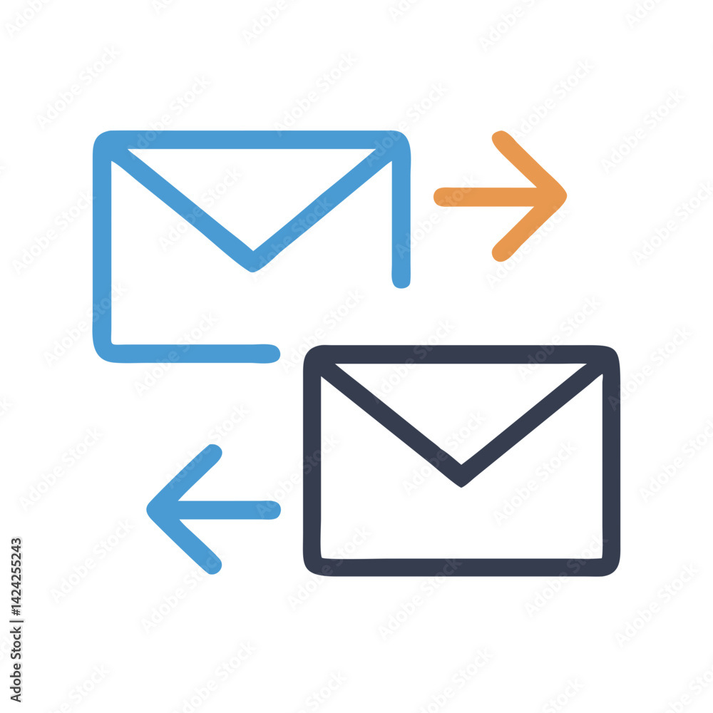 Aufkleber email arrows icon representing bidirectional customer communication