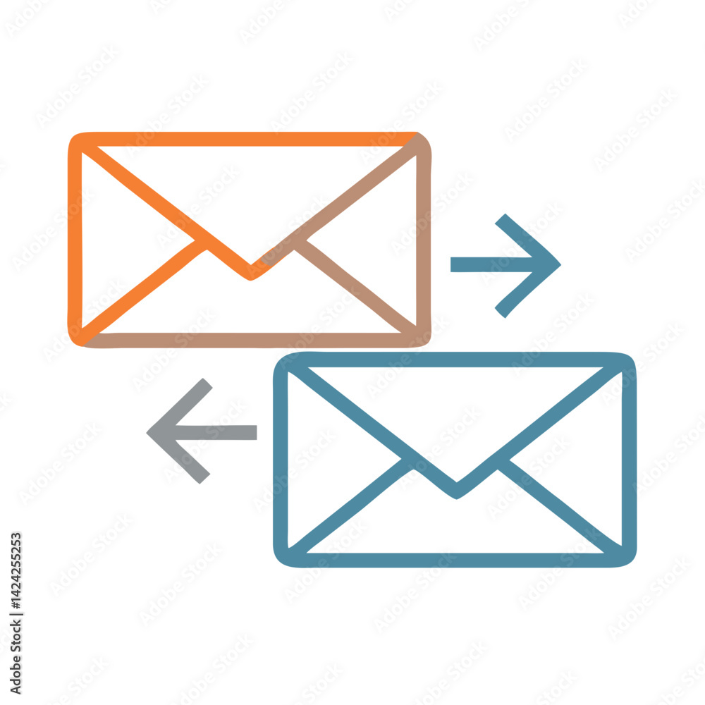 Aufkleber email arrows icon representing bidirectional customer communication