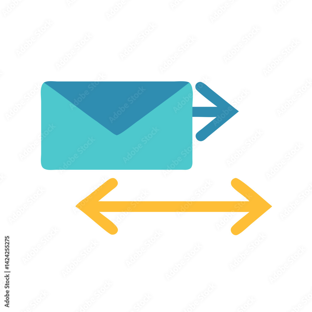 Aufkleber email arrows icon representing bidirectional customer communication