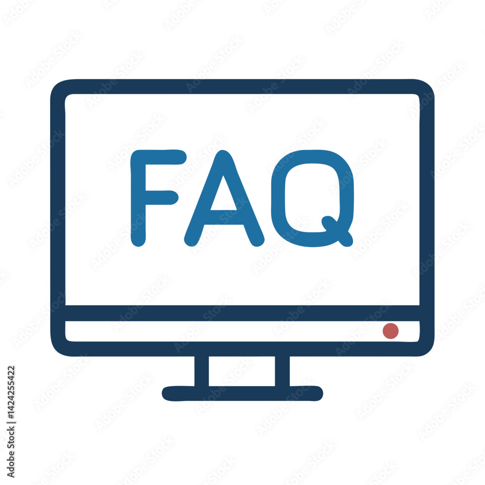 Aufkleber faq on monitor icon representing online help
